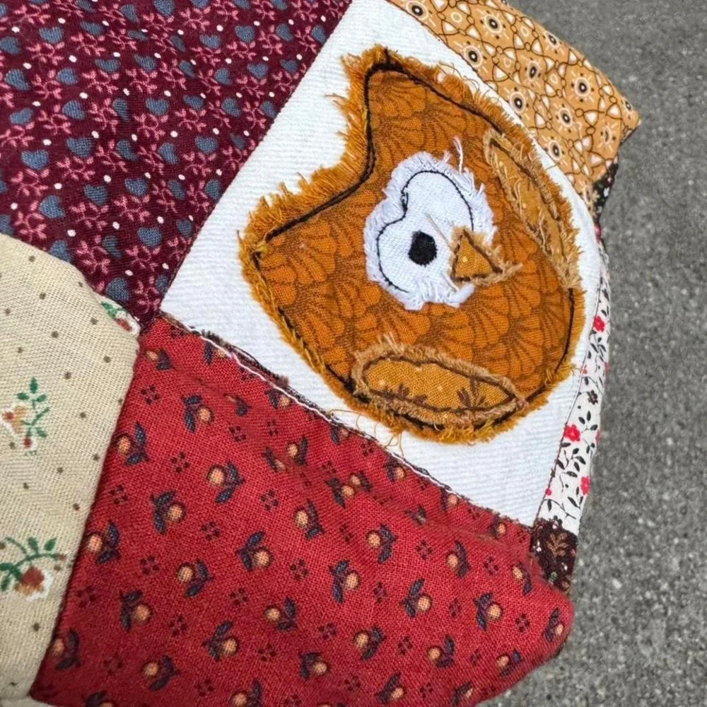 Handmade Patchwork Owl Bag Cosmetic‎ Toiletry Case Bird Boho Twee Cottagecore